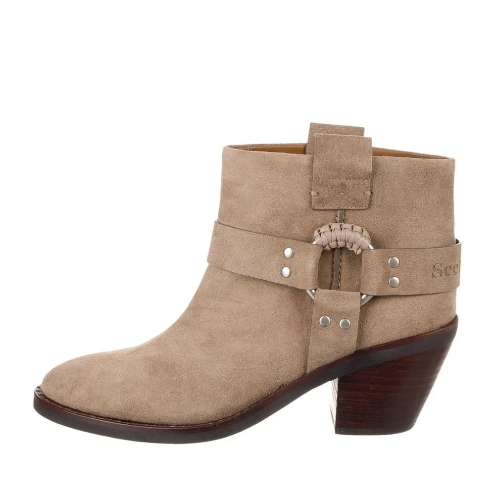 See by Chloe “Eddie” suede moto ankle boot - Picture 1 of 6